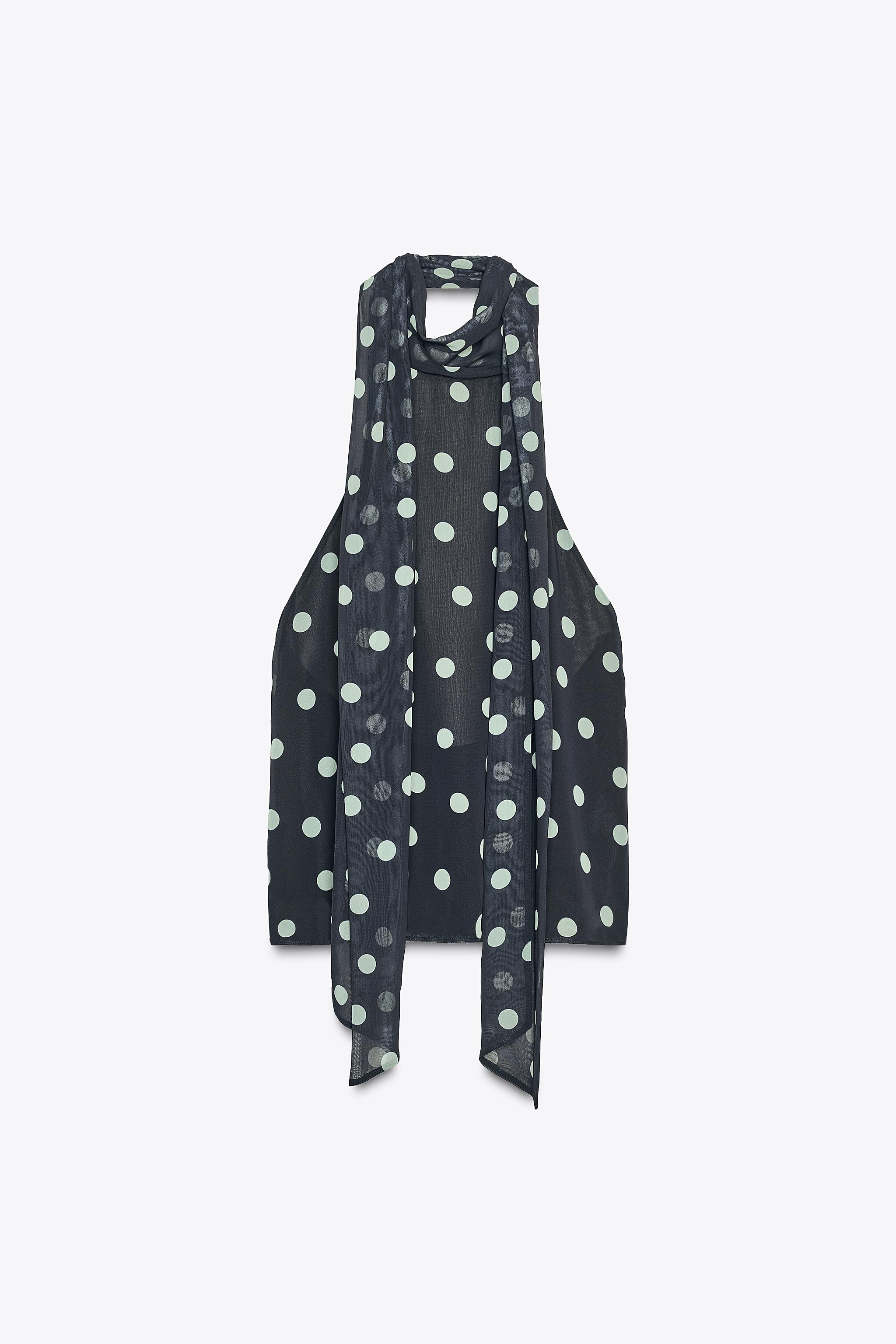 POLKA DOT HALTER TOP